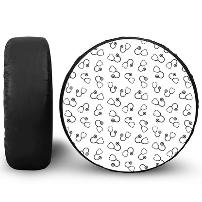 Stethoscope Sign Pattern Print Tire Cover