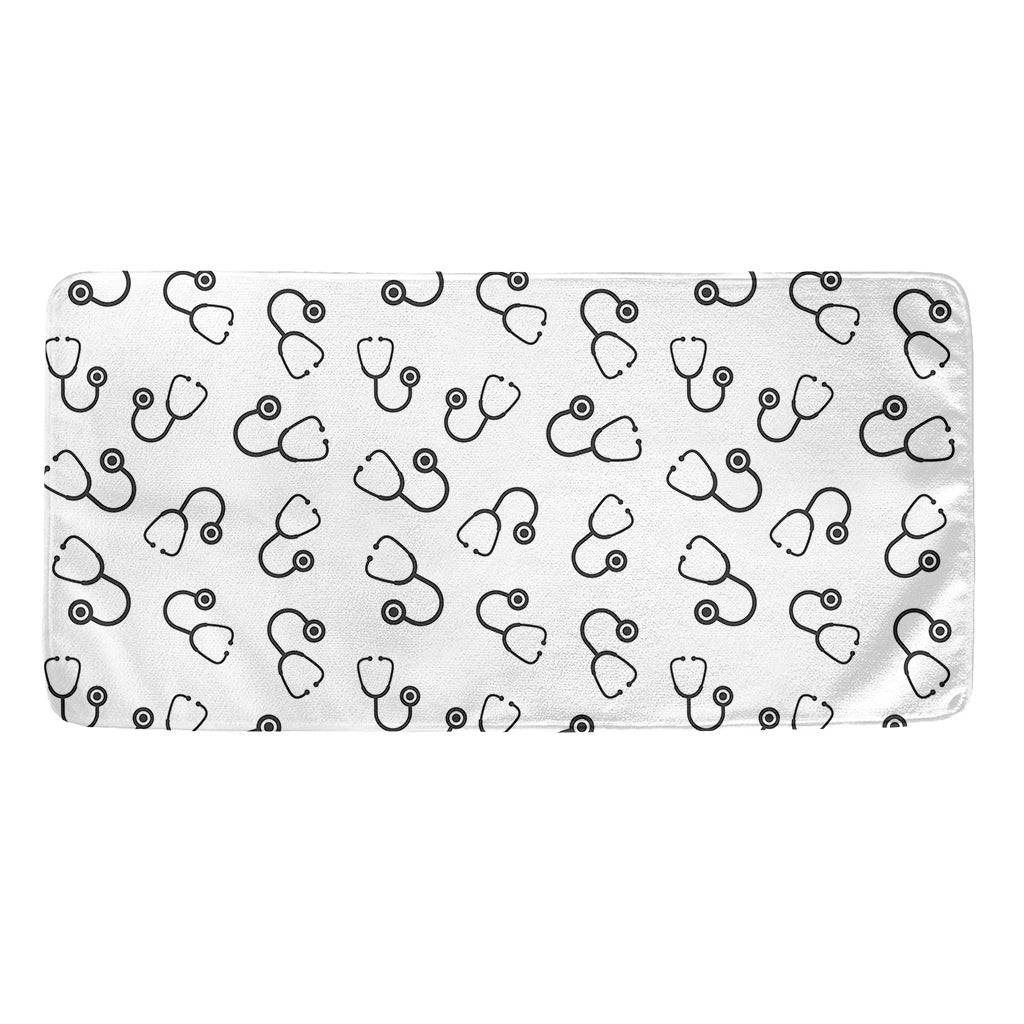 Stethoscope Sign Pattern Print Towel