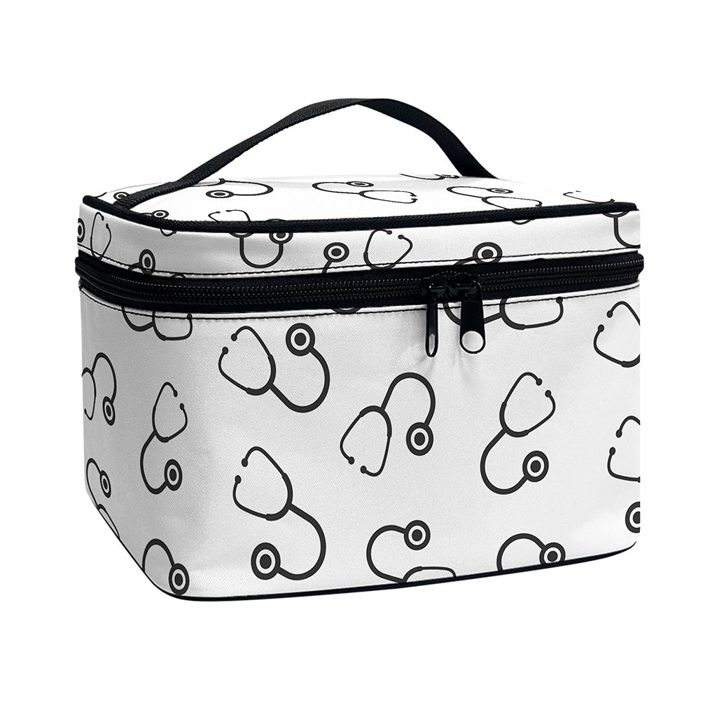 Stethoscope Sign Pattern Print Travel Makeup Bag