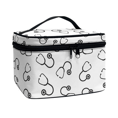 Stethoscope Sign Pattern Print Travel Makeup Bag
