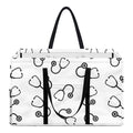 Stethoscope Sign Pattern Print Utility Tote Bag