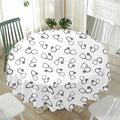 Stethoscope Sign Pattern Print Waterproof Round Tablecloth