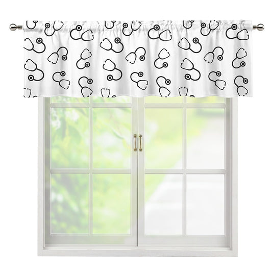 Stethoscope Sign Pattern Print Window Valance