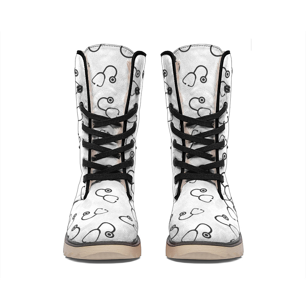 Stethoscope Sign Pattern Print Winter Boots
