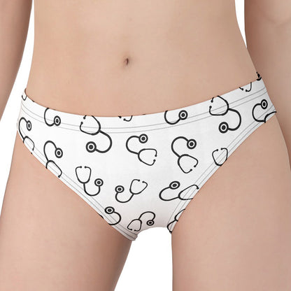 Stethoscope Sign Pattern Print Women's Panties