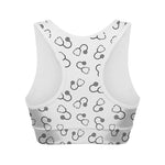 Stethoscope Sign Pattern Print Women's Sports Bra