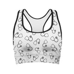 Stethoscope Sign Pattern Print Women's Sports Bra