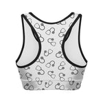 Stethoscope Sign Pattern Print Women's Sports Bra