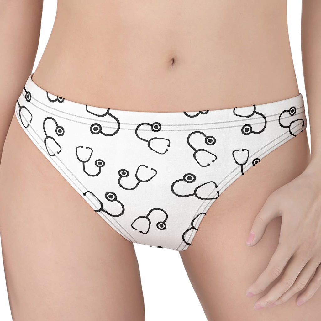 Stethoscope Sign Pattern Print Women's Thong