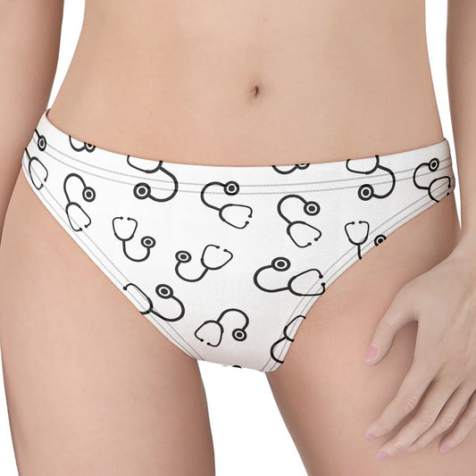 Stethoscope Sign Pattern Print Women's Thong