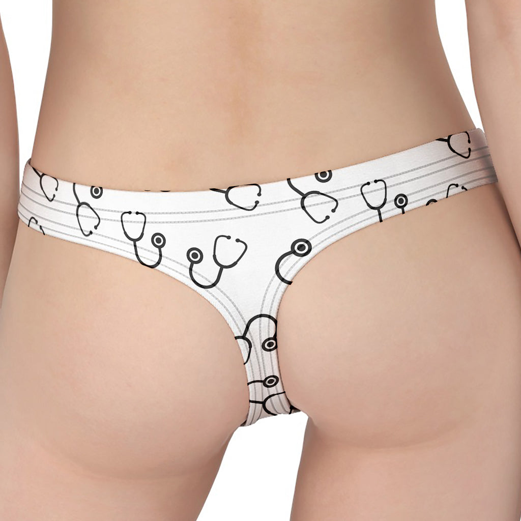 Stethoscope Sign Pattern Print Women's Thong