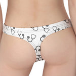 Stethoscope Sign Pattern Print Women's Thong