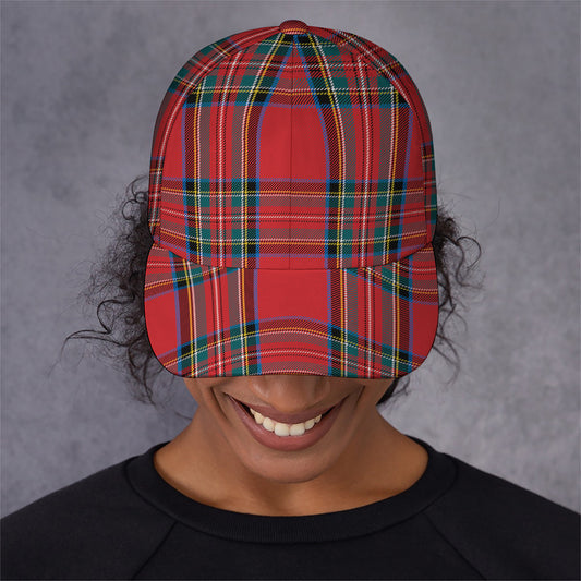 Stewart Tartan Scottish Pattern Print Baseball Cap