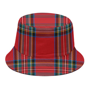 Stewart Tartan Scottish Pattern Print Bucket Hat