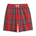 Stewart Tartan Scottish Pattern Print Cotton Shorts