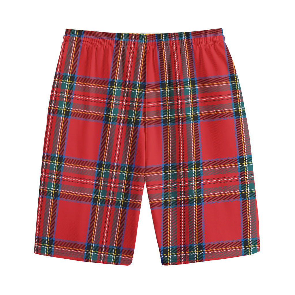 Stewart Tartan Scottish Pattern Print Cotton Shorts