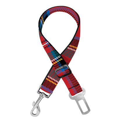 Stewart Tartan Scottish Pattern Print Dog Seat Belt