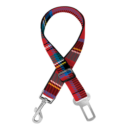 Stewart Tartan Scottish Pattern Print Dog Seat Belt