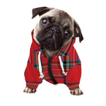 Stewart Tartan Scottish Pattern Print Dog Zip Up Hoodie