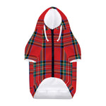 Stewart Tartan Scottish Pattern Print Dog Zip Up Hoodie