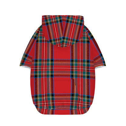 Stewart Tartan Scottish Pattern Print Dog Zip Up Hoodie