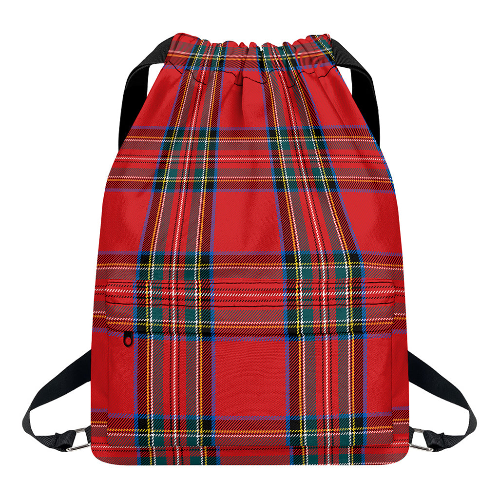 Stewart Tartan Scottish Pattern Print Drawstring Backpack