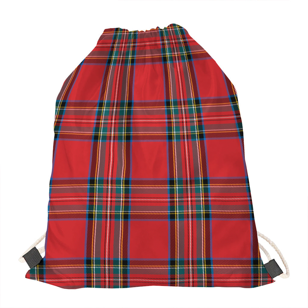 Stewart Tartan Scottish Pattern Print Drawstring Bag