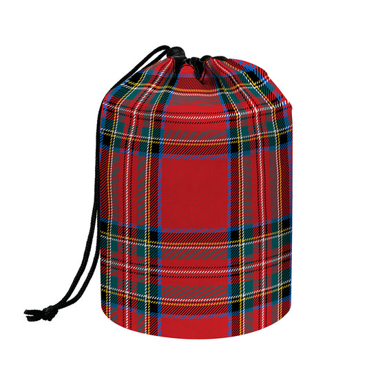 Stewart Tartan Scottish Pattern Print Drawstring Makeup Bag