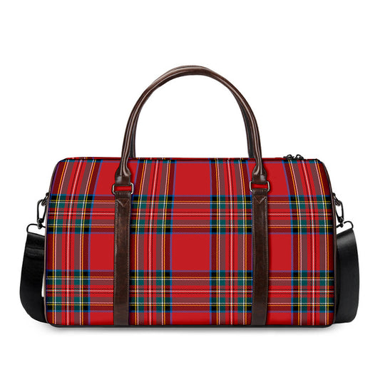 Stewart Tartan Scottish Pattern Print Duffle Bag
