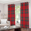 Stewart Tartan Scottish Pattern Print Extra Wide Grommet Curtains