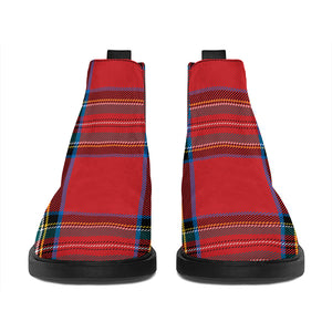 Stewart Tartan Scottish Pattern Print Flat Ankle Boots