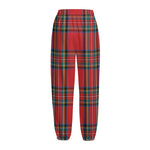 Stewart Tartan Scottish Pattern Print Fleece Lined Knit Pants