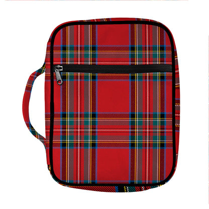 Stewart Tartan Scottish Pattern Print Front Pocket Bible Bag