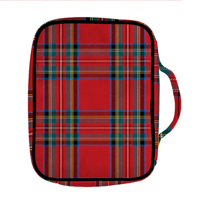 Stewart Tartan Scottish Pattern Print Front Pocket Bible Bag