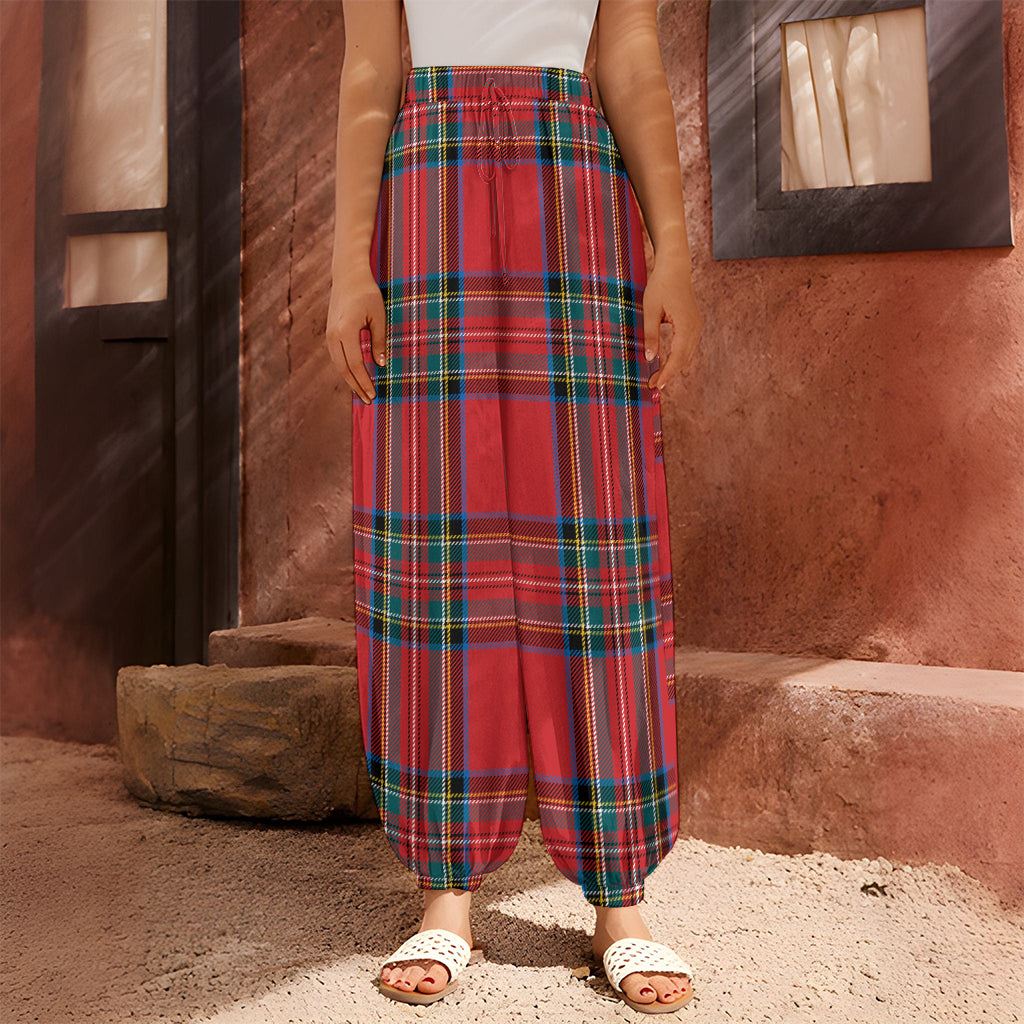 Stewart Tartan Scottish Pattern Print Harem Pants