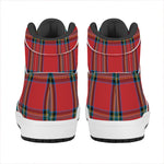 Stewart Tartan Scottish Pattern Print High Top Leather Sneakers