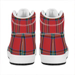 Stewart Tartan Scottish Pattern Print High Top Leather Sneakers