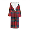 Stewart Tartan Scottish Pattern Print Hooded Bathrobe