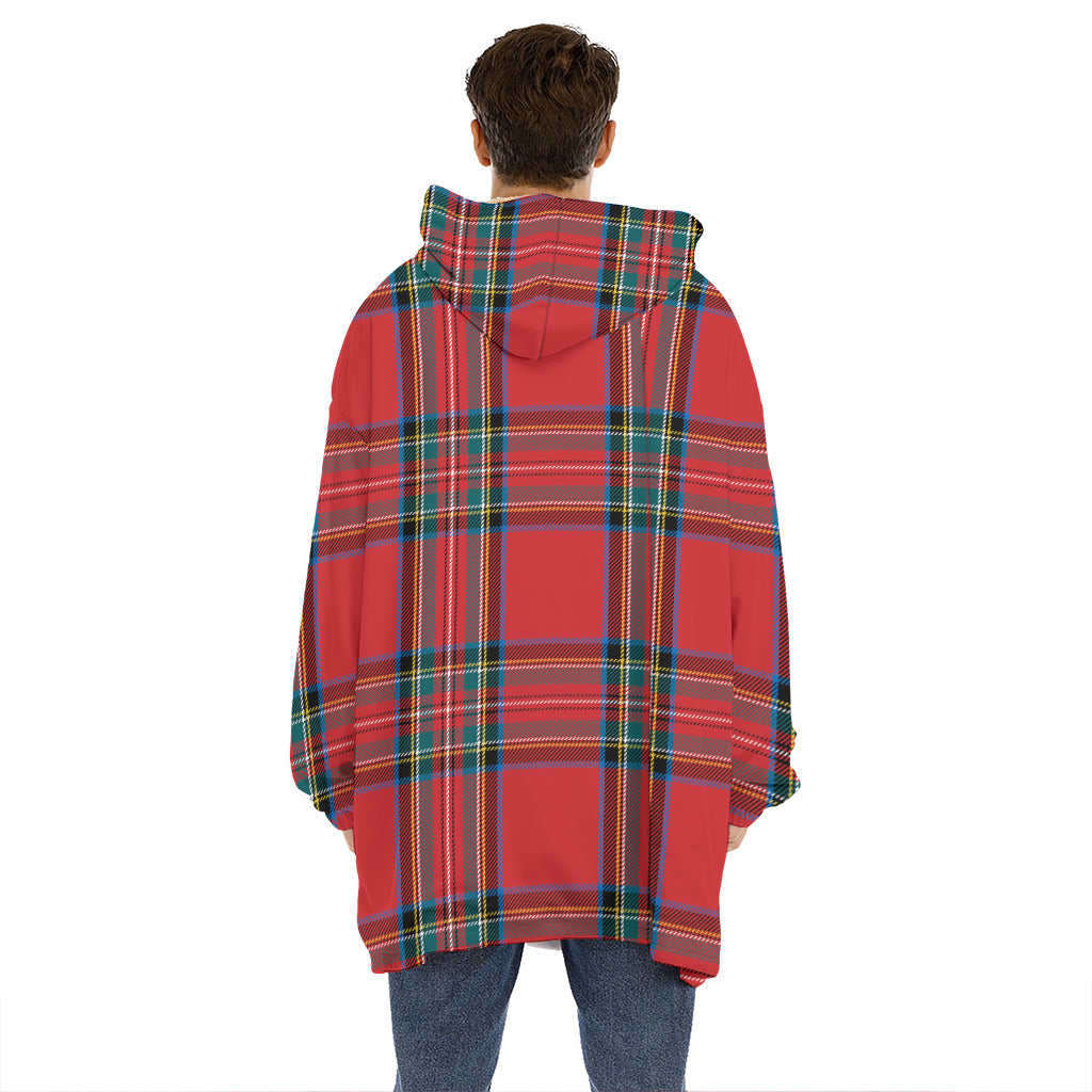 Stewart Tartan Scottish Pattern Print Hoodie Blanket