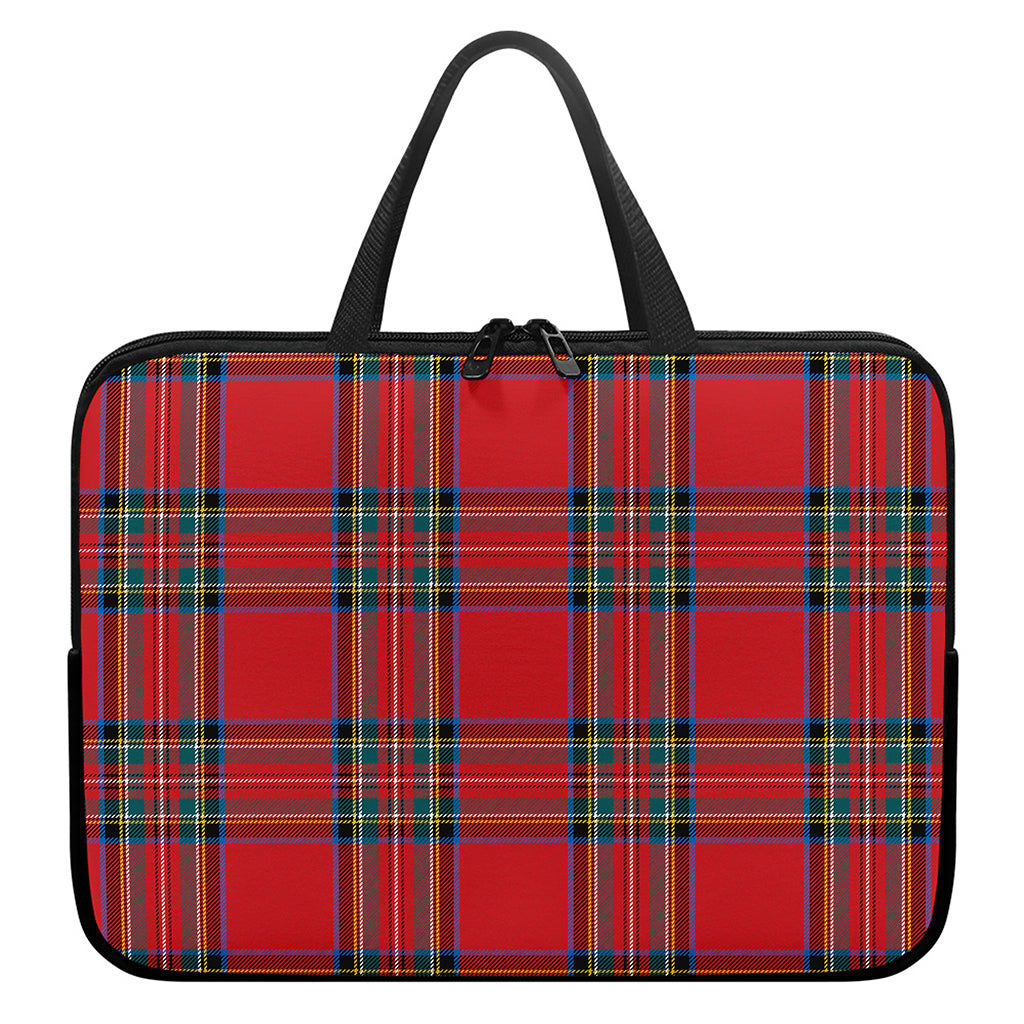 Stewart Tartan Scottish Pattern Print Laptop Sleeve With Handle