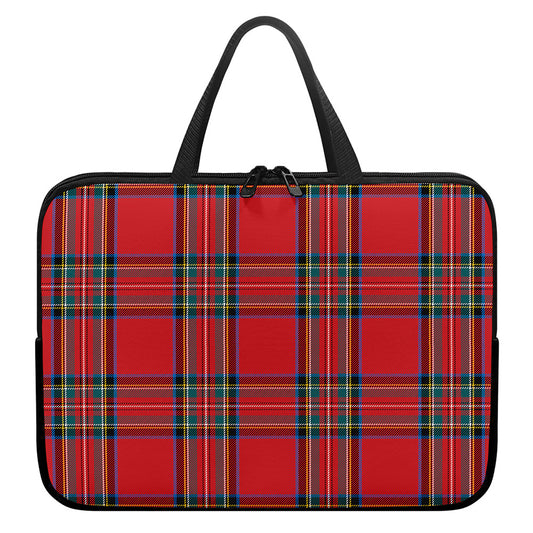 Stewart Tartan Scottish Pattern Print Laptop Sleeve With Handle