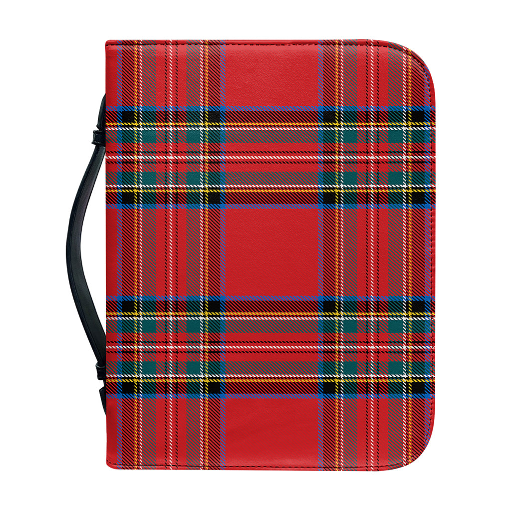 Stewart Tartan Scottish Pattern Print Leather Bible Cover