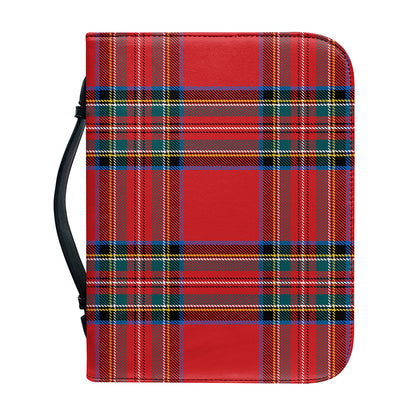 Stewart Tartan Scottish Pattern Print Leather Bible Cover