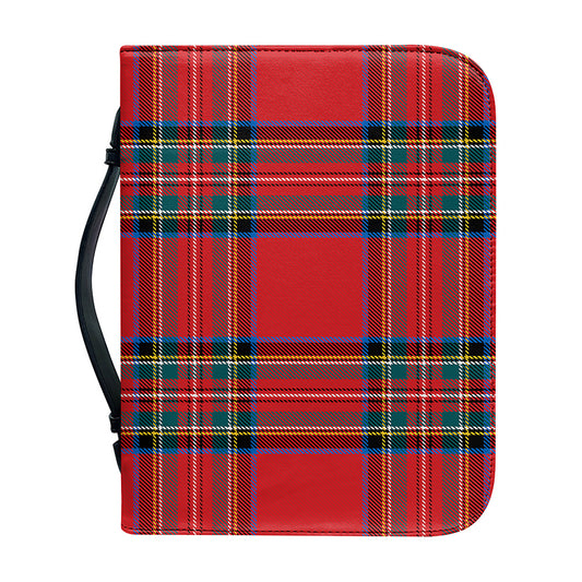 Stewart Tartan Scottish Pattern Print Leather Bible Cover