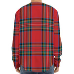 Stewart Tartan Scottish Pattern Print Long Sleeve Baseball Jersey