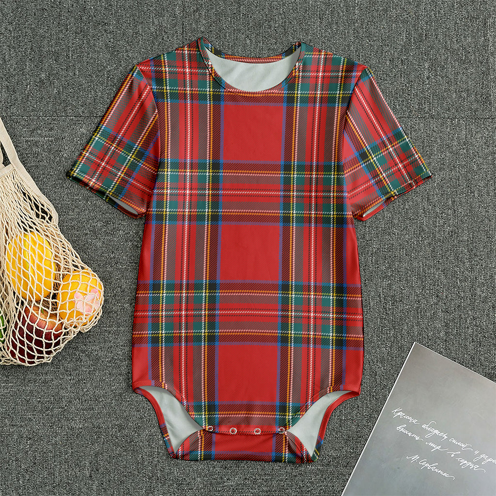 Stewart Tartan Scottish Pattern Print Men's Bodysuit