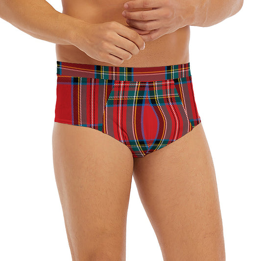 Stewart Tartan Scottish Pattern Print Men's Briefs