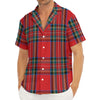 Stewart Tartan Scottish Pattern Print Men's Deep V-Neck Shirt