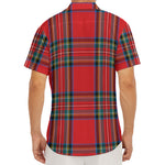 Stewart Tartan Scottish Pattern Print Men's Deep V-Neck Shirt