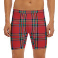 Stewart Tartan Scottish Pattern Print Men's Long Boxer Briefs